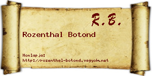 Rozenthal Botond névjegykártya